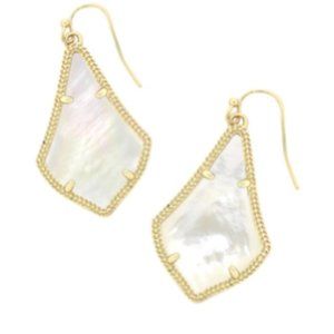 Alex Gold Drop Earring in Ivory Pearl